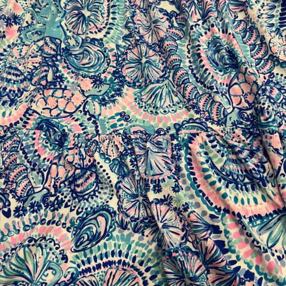 Lilly Pulitzer Vibrant Blue and Pink Patterned Dress Size Large - Picture 2 of 7